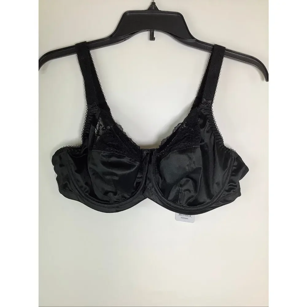 Elomi Women's 36DDD Black Morgan Stretch Lace Bow Banded Underwire Bra C12-2